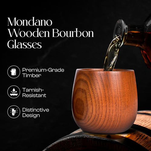 Ember Wooden Bourbon Glasses Set of 2