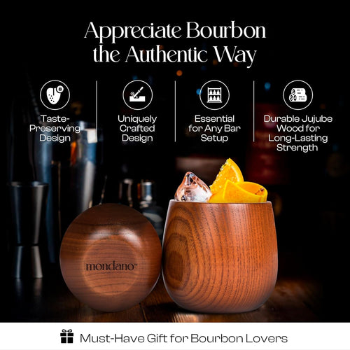 Ember Wooden Bourbon Glasses Set of 2