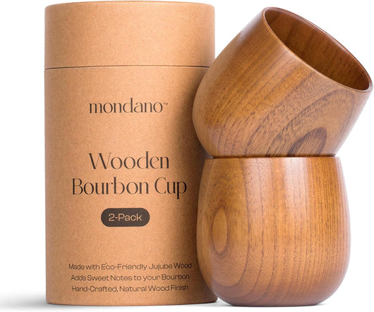Mondano Wooden Bourbon Glasses Set of 2
