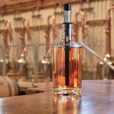 INCLUDES TWO CHARRED OAK STICKS AND STOPPER/POURER - Charred American oak aging sticks fit right into the silicone holder of the stopper pourer. Each stick is good for one aging use. Used sticks can be used for barbecue smoking and even craft brewing.
